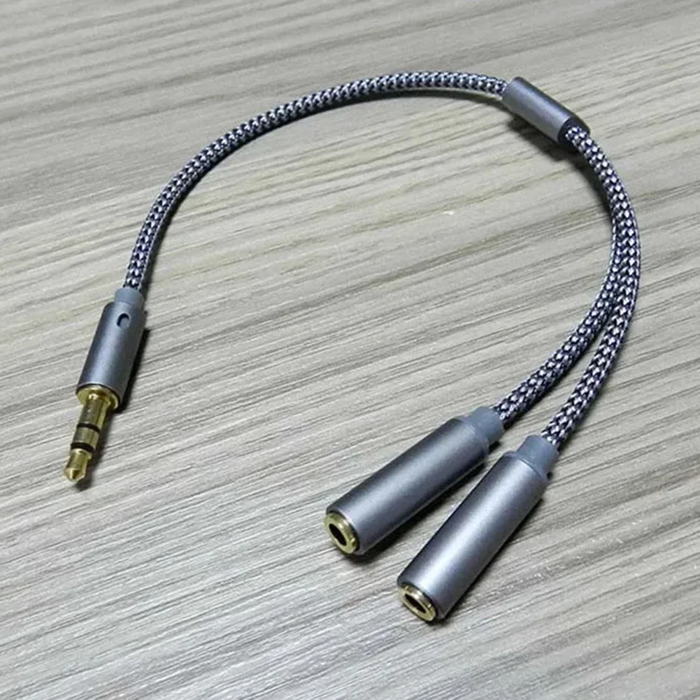 Conector divisor de auriculares, Cable macho a 2 hembra de 3,5mm a 3,5mm para teléfono, ordenador portátil, adaptador auxiliar de micrófono