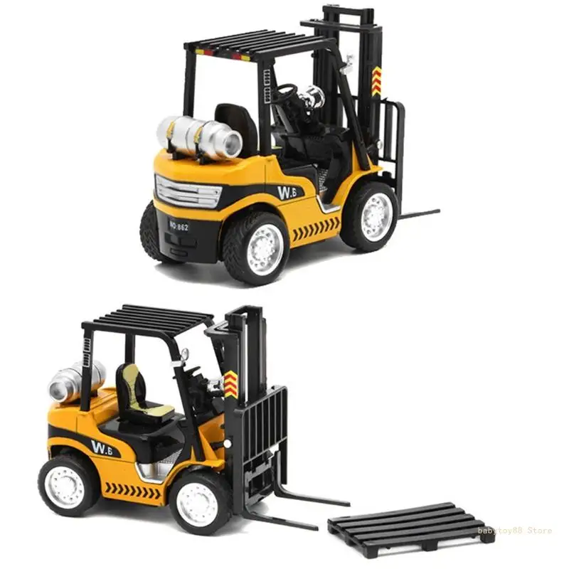 Y4UD 1:24 Scale Programming Trucks Forklift Toy With Music And Light Kids Gift