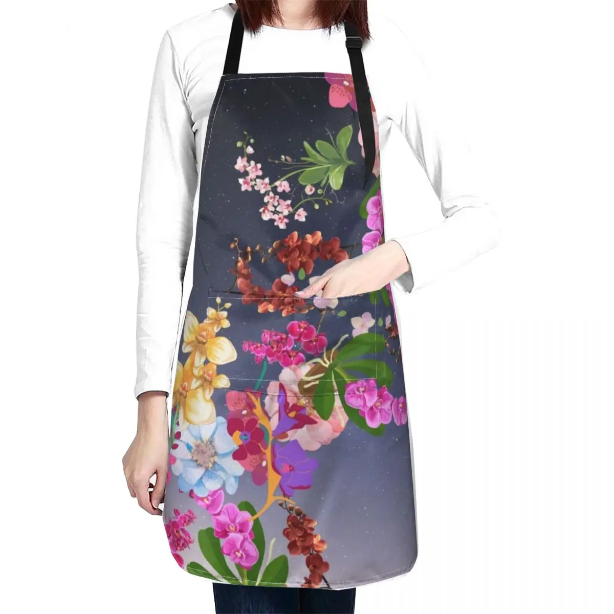 Beautiful Orchids Design Apron Christmas gift kitchen clothes for men Apron