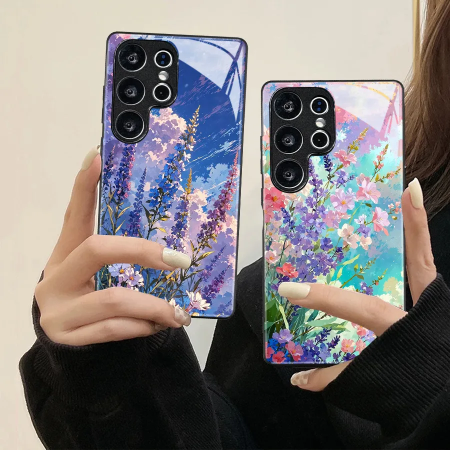 Unbreakable Daisy Flower Phone Case For Samsung S26 Plus S26 Ultra 5G Flexible Acrylic Not Glass Phone Case