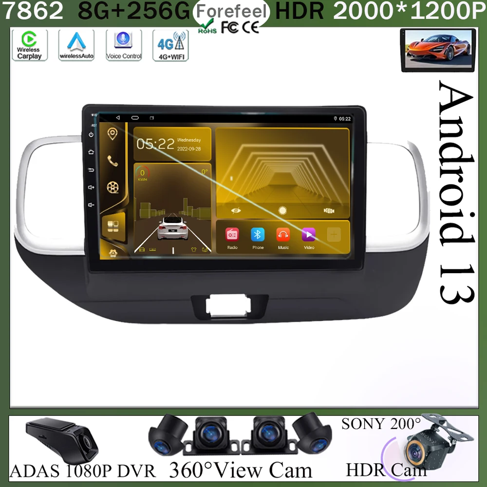 

Wireless Carplay QLED Screen Android 13 For Hyundai Venue 2019 Auto Radio Stereo Video Navigation Multimedia DSP 5G WIFI BT