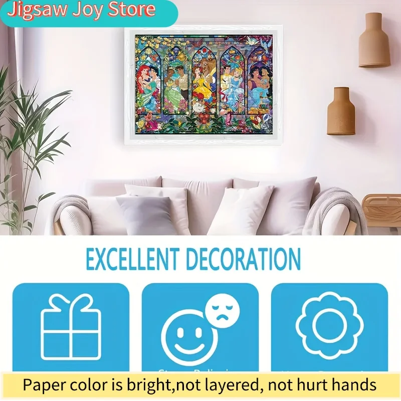 1000pcs Cartoon Characters Princess and Prince Puzzle | Wall-Hanging, Adult Game Gift, Family Interactive, Halloween and Thank