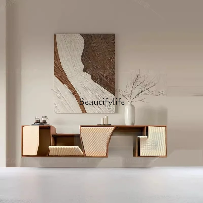 

Italian art suspended dining side cabinet simple entrance fashion living room storage Nordic side cabinet