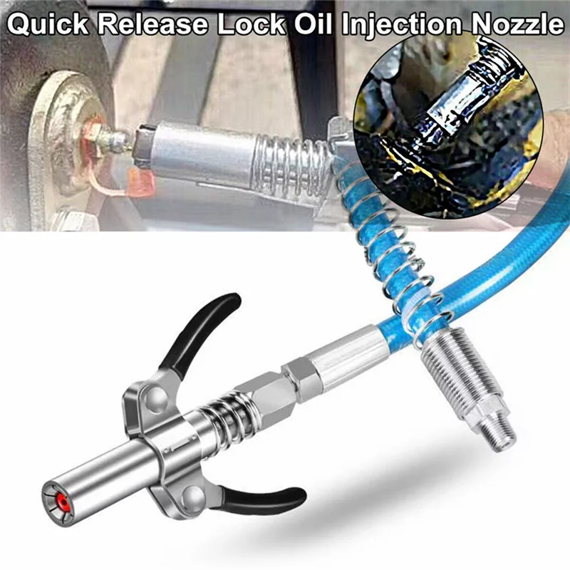 

Grease Coupler Heavy-Duty Quick Release NPTI/8 10000 PSI Two Press Easy to Oil Grease Injector