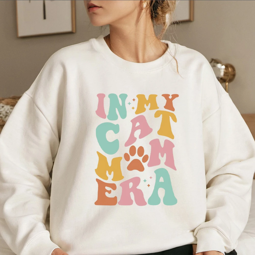 

Funny Mom Crewneck Sweatshirt in My Cat Mom Era Sweater Cat Mom Era Shirt Aesthetic Pullover Long Sleeves Hoodies Sweatshirts
