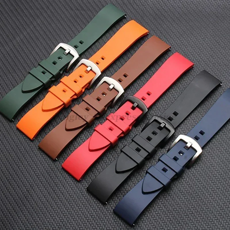 Silicone Watch Band Watrproof Straps for Rolex Water Ghost Strap 18mm 19mm 20mm 21mm 22mm 24mm Rubber Bracelet Watch Accessories