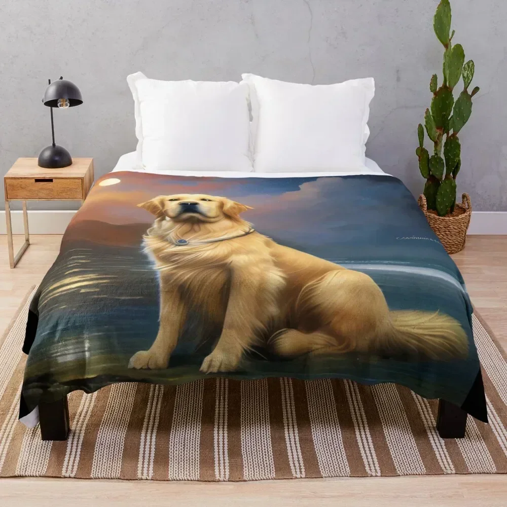 

Cute Golden Retriever Throw Blanket Ultra Plush Cozy Blanket for Napping Sleeping