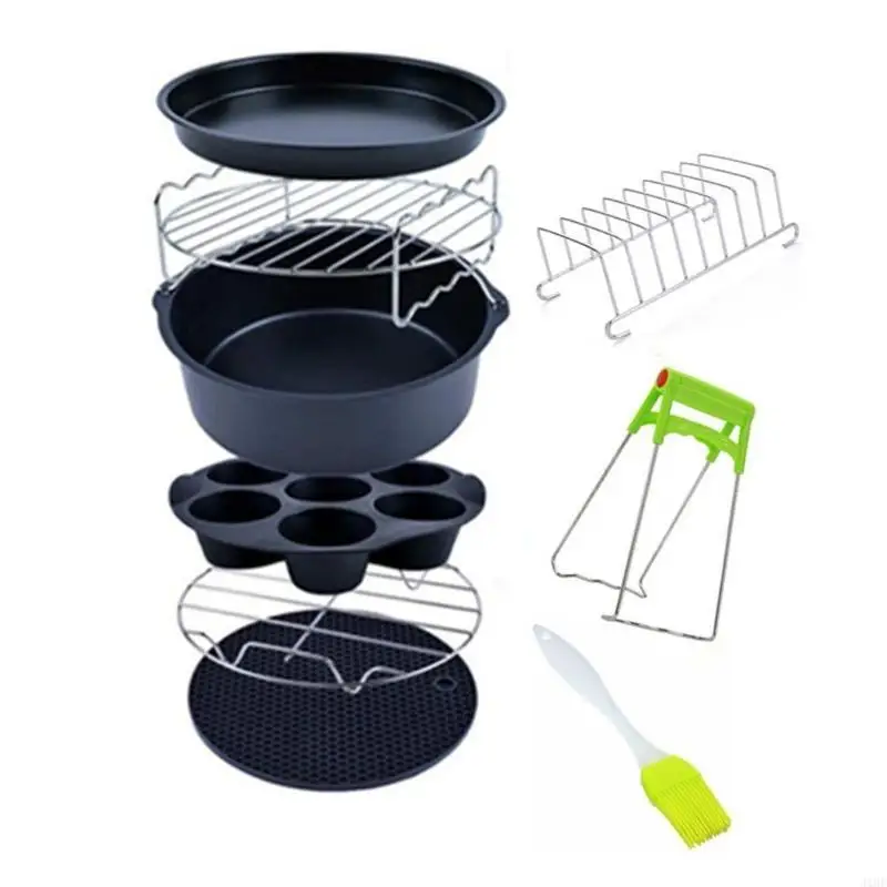 J1HF 6-8 Inch Air Fryer Accessories Mini Tools for DIY Cookies Bread Family BBQ