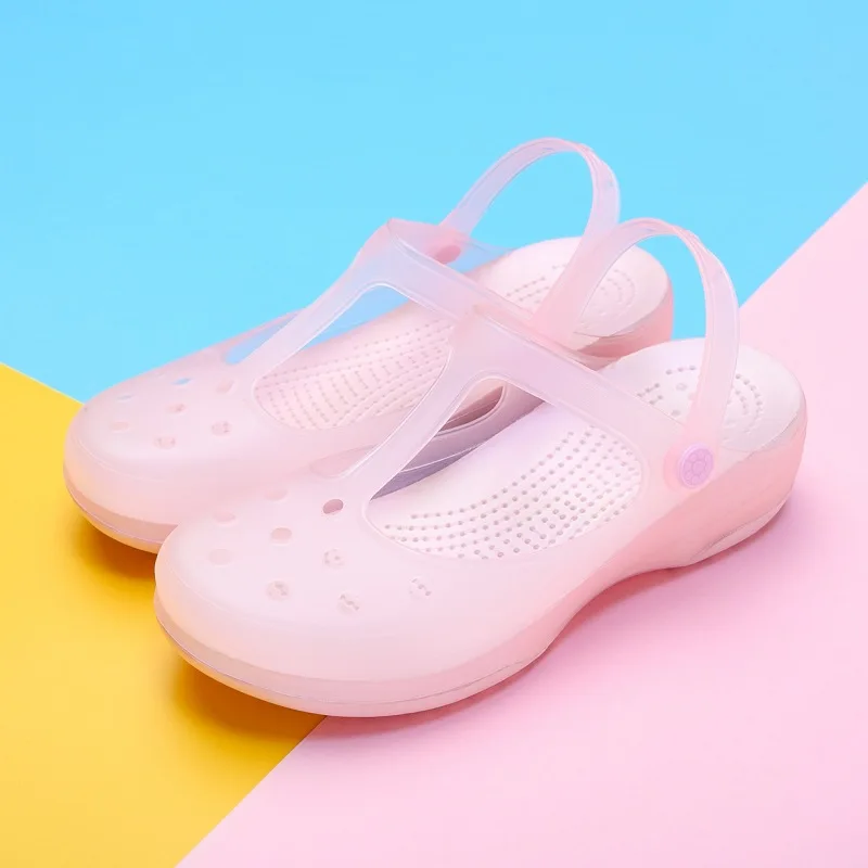 Women Mules Clogs Beach Breathable Slippers Woman\'s Sandals Jelly Shoes Cute Garden Shoes Clog For Girls 2024