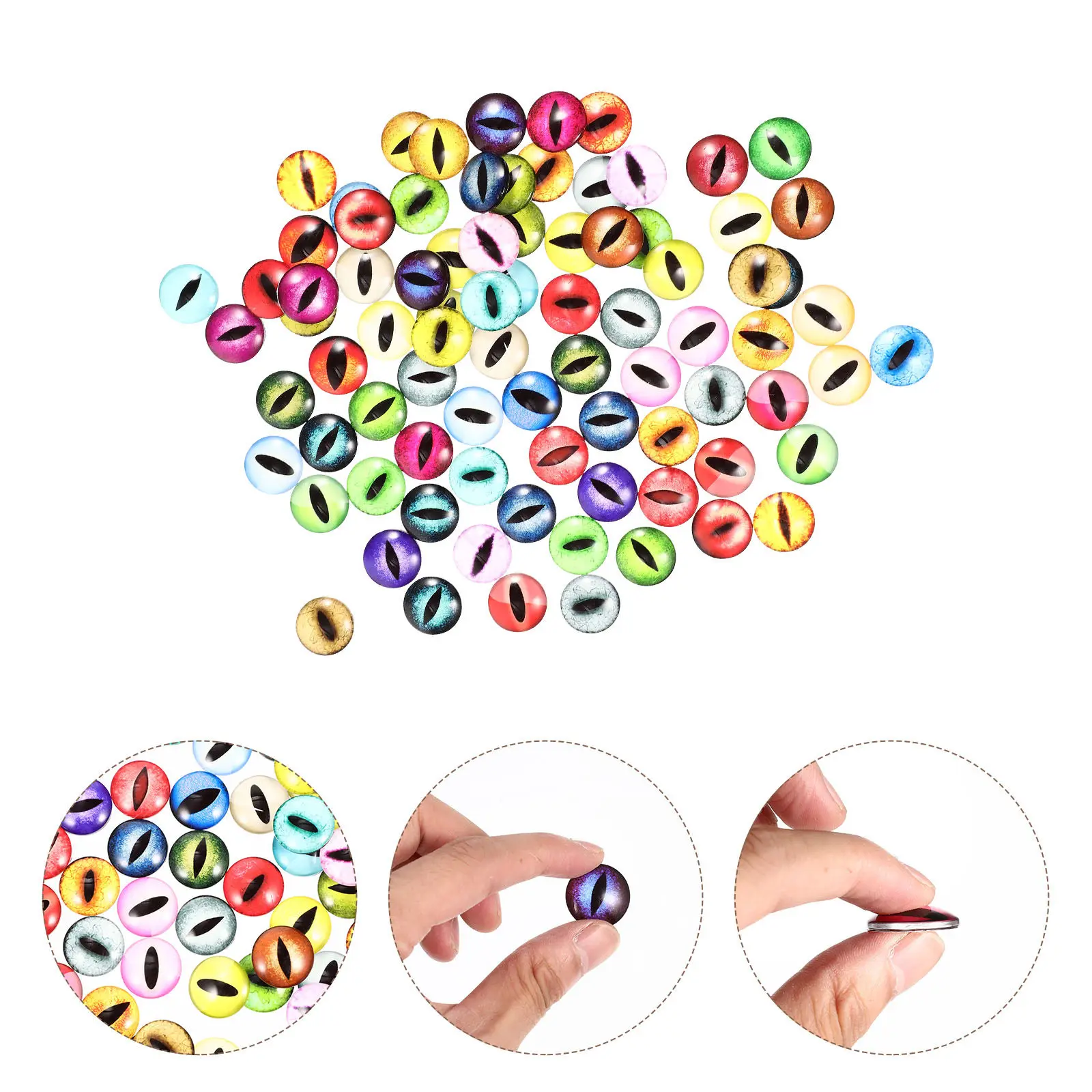

100Pcs Glass Eyes Decorative Simulated DIY Accessories Mixed Style Premium Material for Handmade Crafts Clay Puppets
