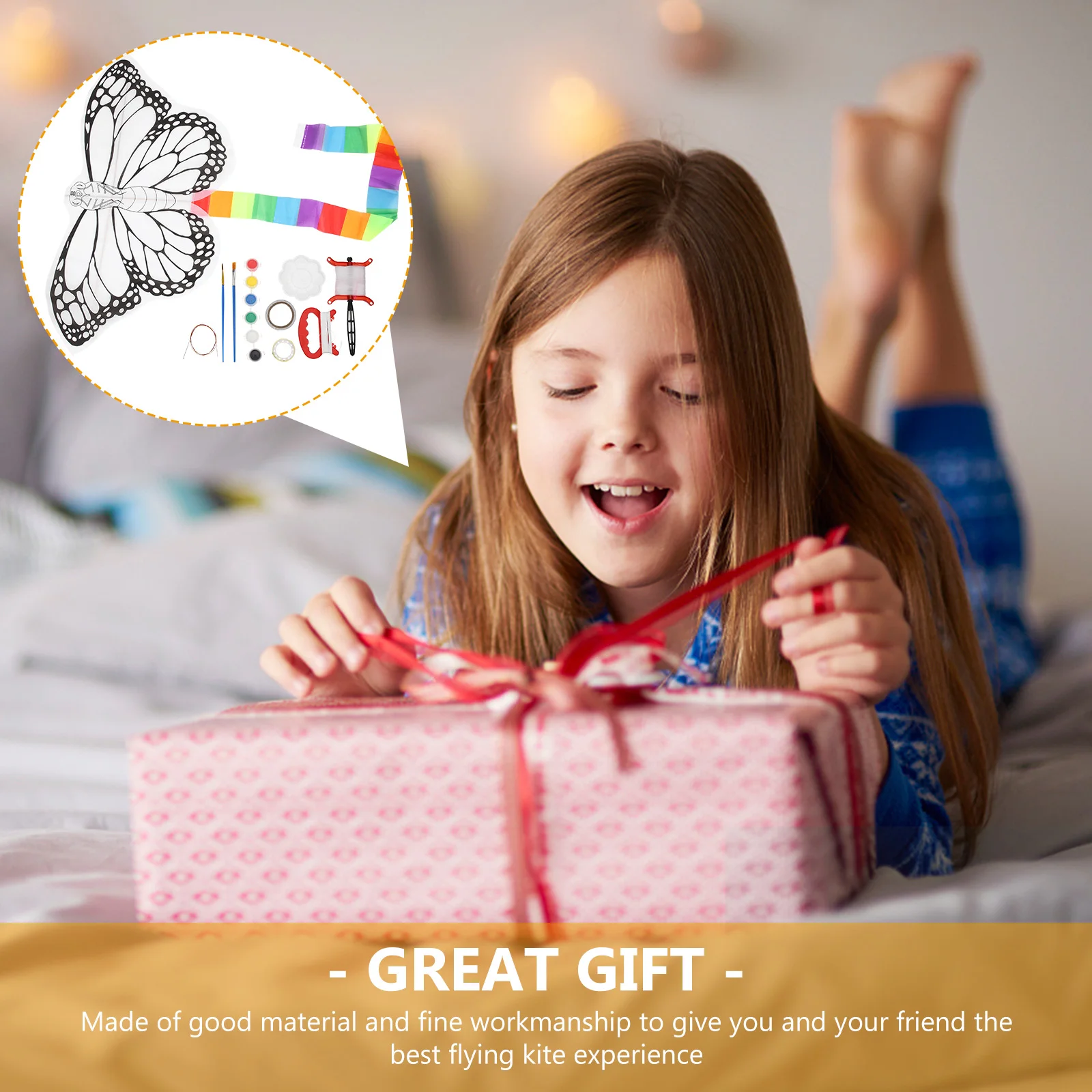 

DIY Kite Material Bag Portable Blank Kids Toy Painting for Making Children Kites