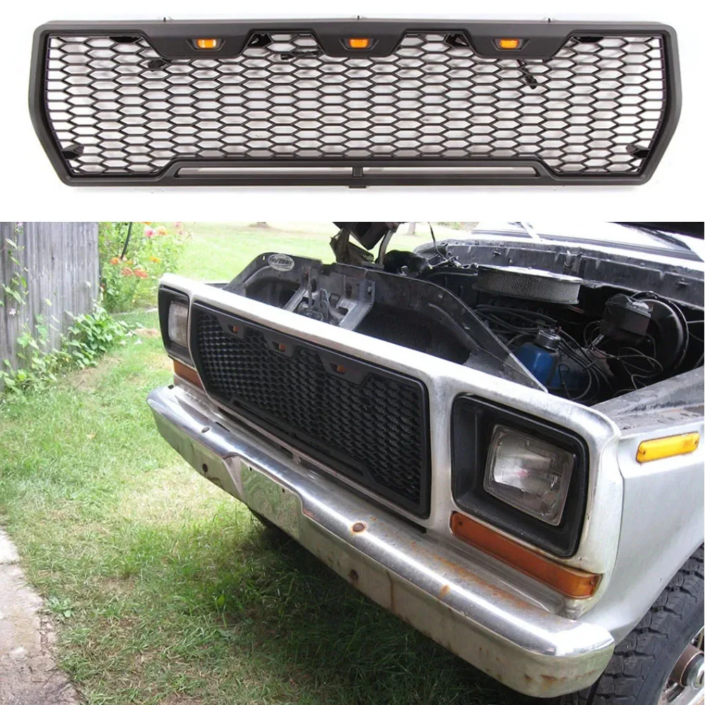 

Car High Quality Refit For FORD F150 F-150 1973-1979 Raptor Upper Mesh Grill