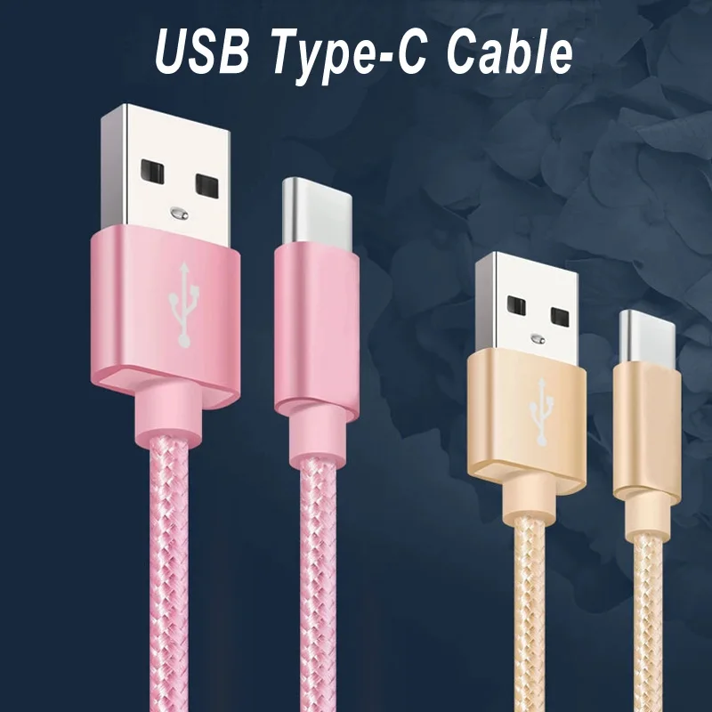 نايلون نسج USB نوع C كابل شحن سريع ، اكسسوارات الهاتف المحمول ، شاحن لسامسونج ، شاومي ، هواوي ، ممن لهم ، 1.0 متر