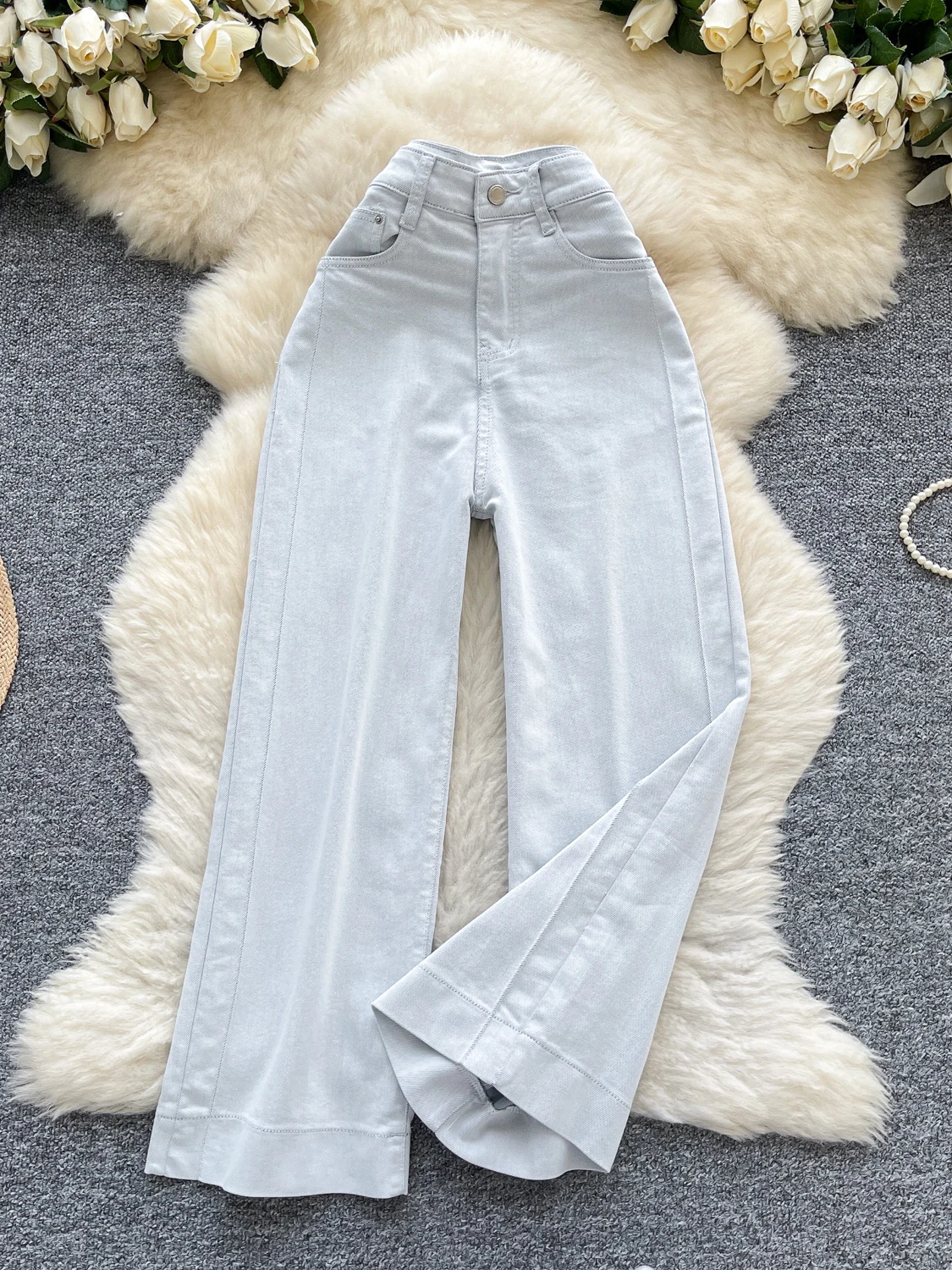 

American Retro Loose Slimming Casual Pants Women's 2025 New Design High Waist Versatile Wide Leg Straight Cut Jeans