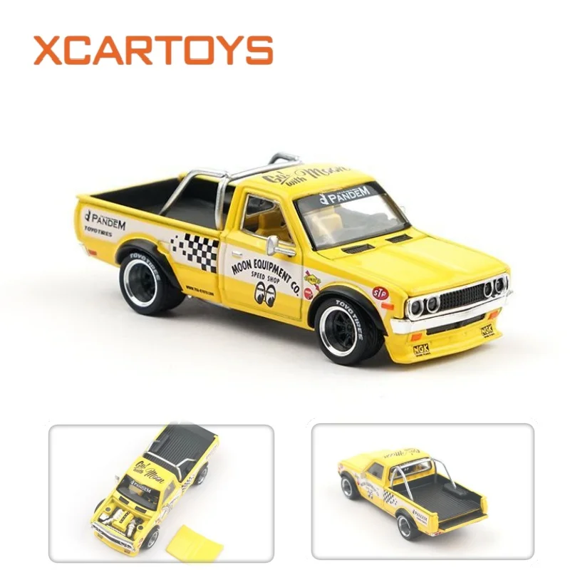XCARTOYS 1/64 POPRACE PANDEM DATSUN 620 Moon Eyes Pickup Truck Diecast Car Model Collectible Vehicle Toy for Car Enthusiasts