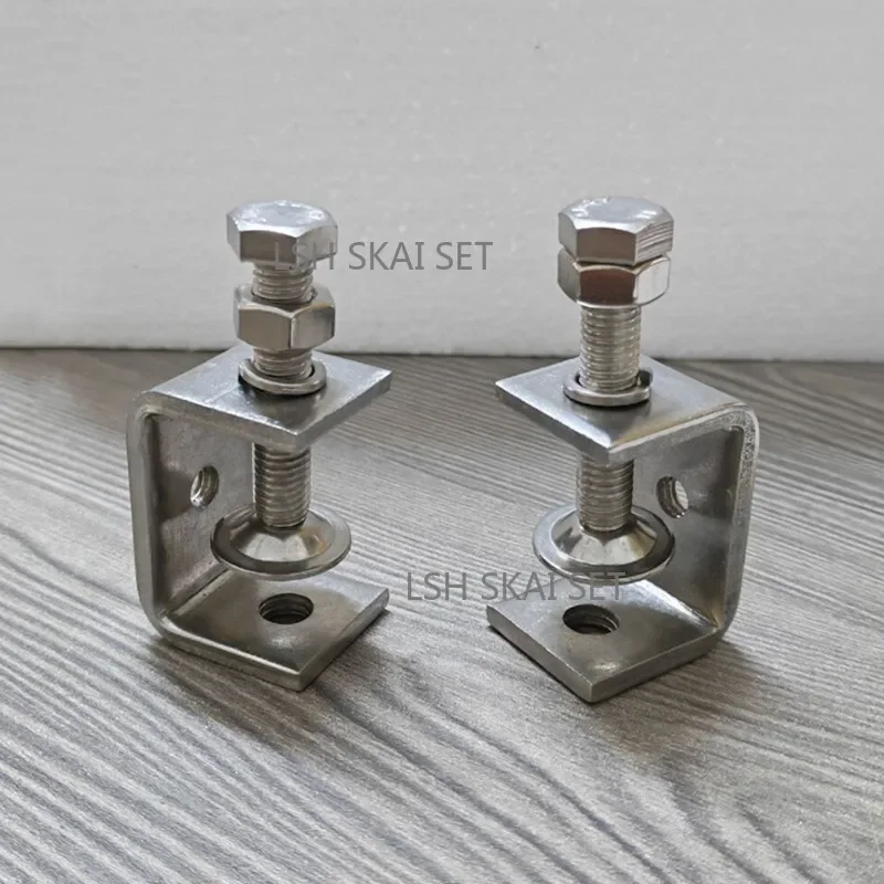304 Stainless Steel Threaded C Clamp Bolt Adjustable Opening Heavy Duty U Clamp for Woodworking Construction Hanging Fixing view 5