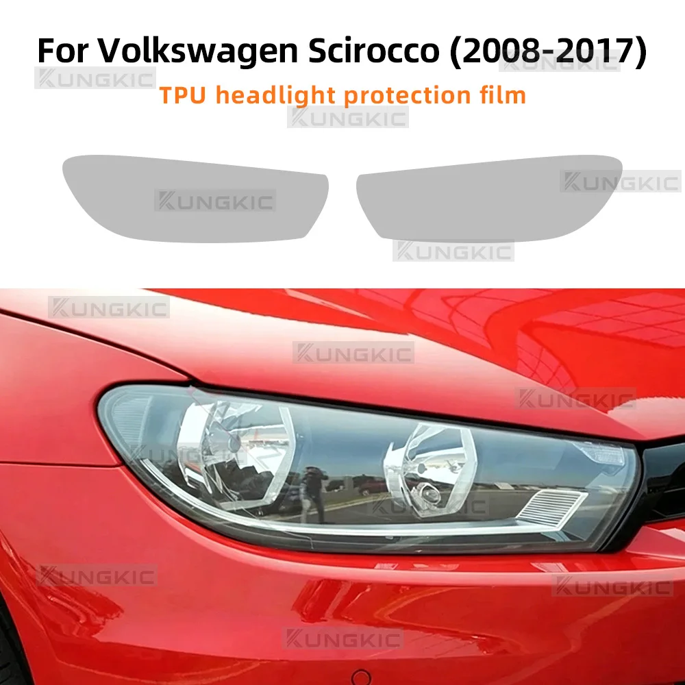 

For Volkswagen Scirocco 2008 2009 2010-2017 Car Headlight Film Anti-scratch Pre-cut Accessories Clear Smoked Protective Sticker