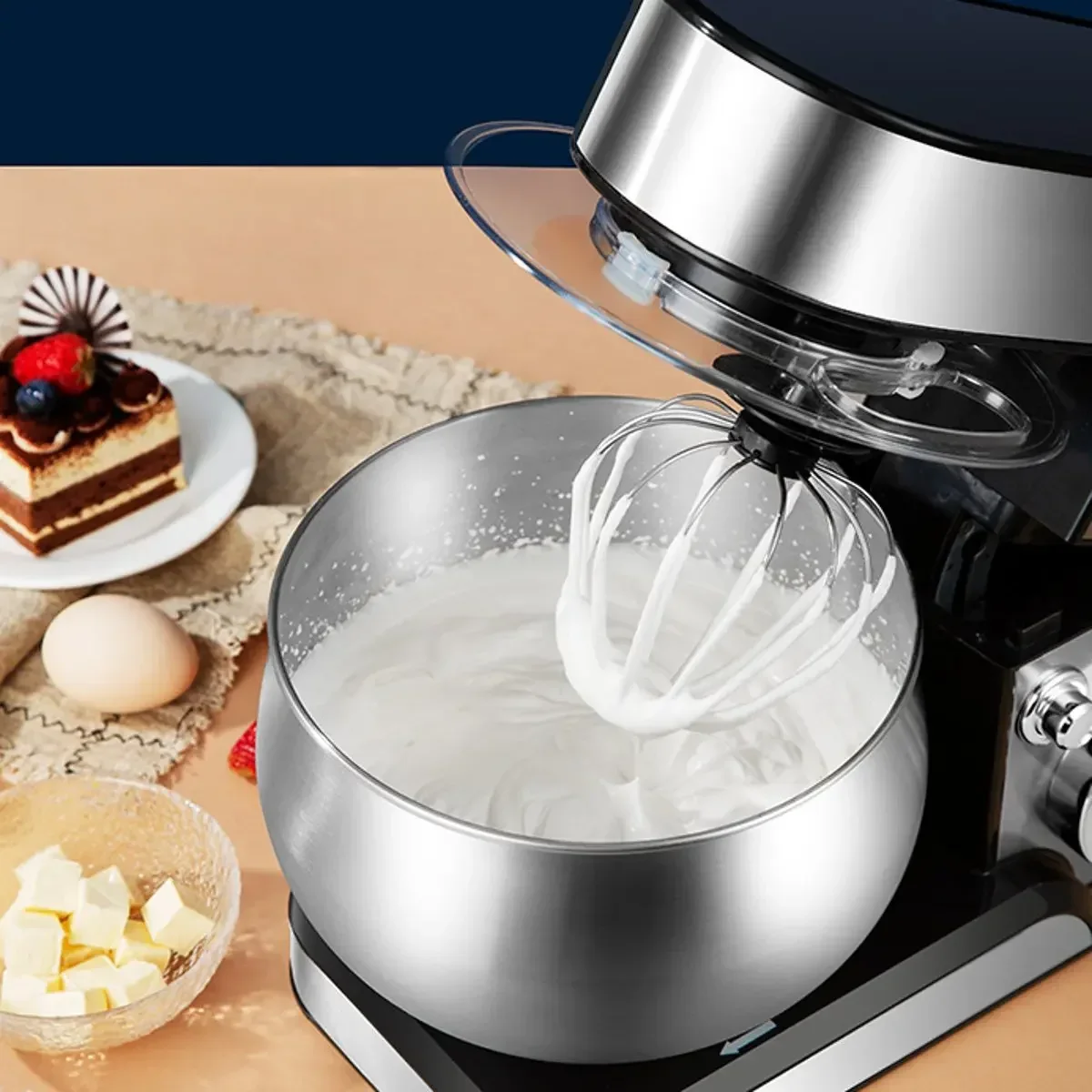 1200W 5L 6-speed Keuken Voedsel Stand Mixer Roestvrijstalen Kom Thuis Crème Ei Garde Blender cake Deeg Brood Mixer Maker Machine