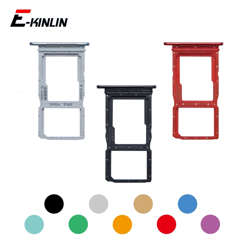 Sim Micro SD Card Socket Adapter Container Connector Holder Slot Tray Reader Parts For HuaWei Y9 Prime 2019 2018