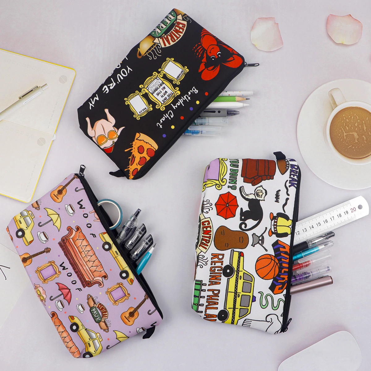 

Сумка-карандаш для ТВ-шоу «Друзья», большая вместительная сумка для хранения карандашей, женская косметичка, органайзер для канцелярских принадлежностей, школьные принадлежности