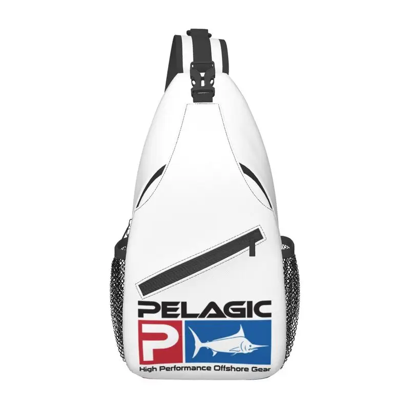 맞춤형 Pelagic 낚시 슬링 백, 남성 패션 어부 물고기 선물, 어깨 가슴 크로스 바디 배낭, 사이클링 캠핑 데이팩