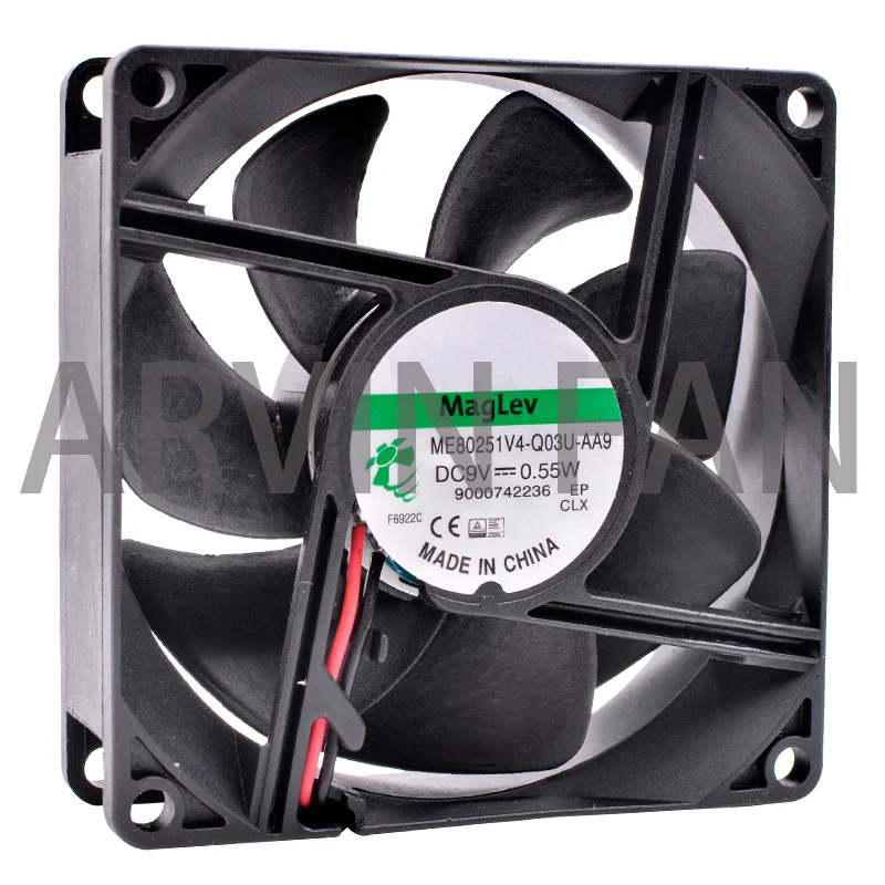 Brand New Original ME80251V4-Q03U-AA9 8cm 8025 DC9V 0.55W 80x80x25mm Magnetic Suspension Bearing Cooling Fan