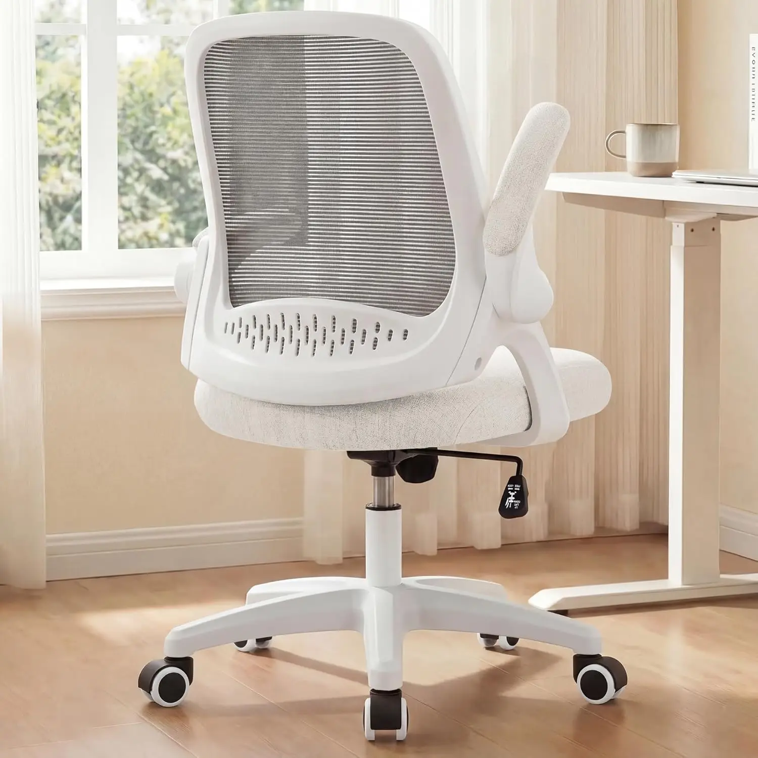 Ergonomic Mesh Office Chair with Lumbar Support, Adjustable Height and Flip-up Arms for Home or Gaming