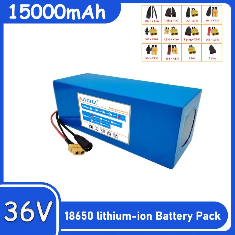 

XT-60/T Plug 10S3P 36V 15000mAh 18650 Batterie Lithium-ion Rechargeable, Carte De Protection De Circuit BMS Intégrée