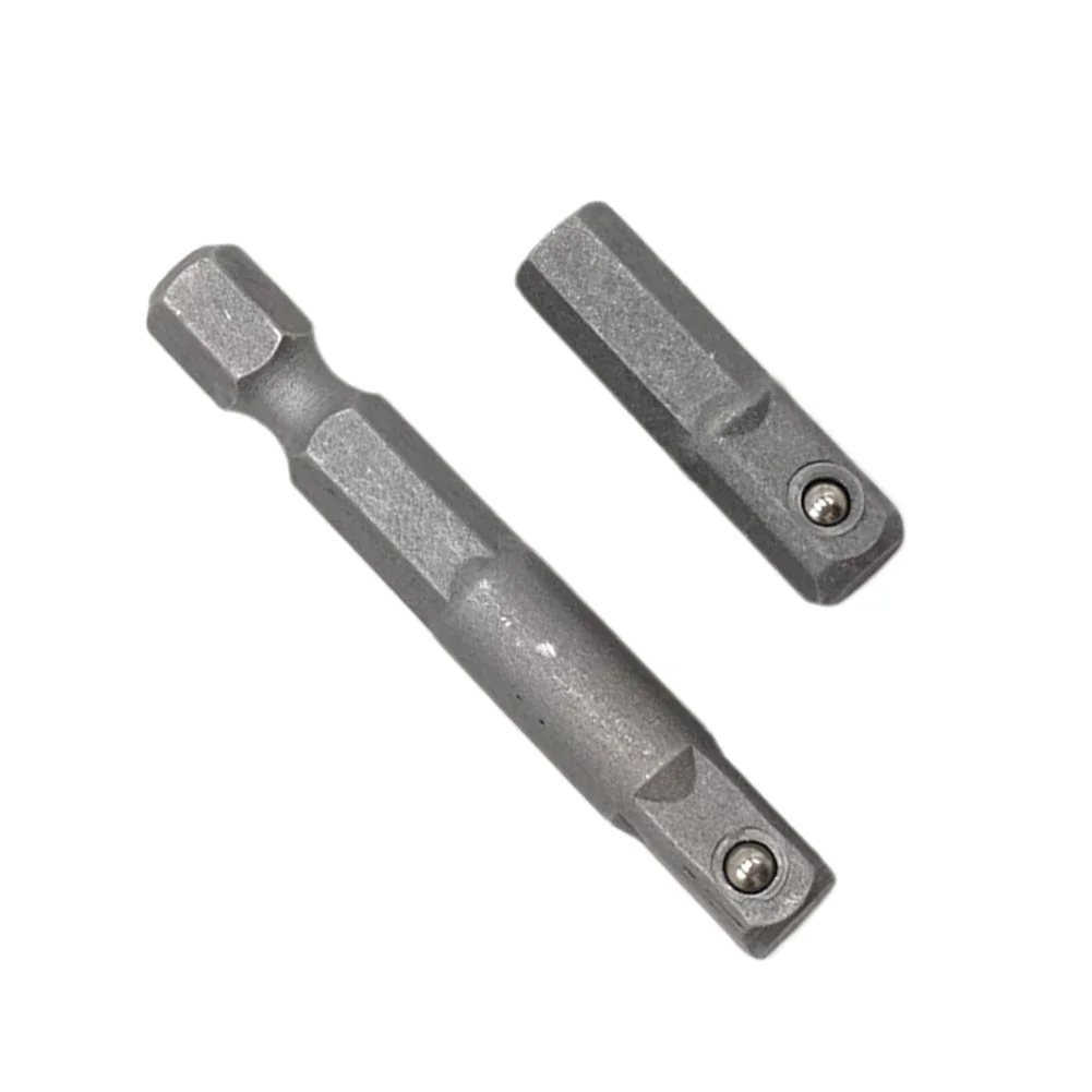 2 pçs adaptador de soquete de impacto conversor 1/4 "haste sextavada para 1/4" adaptador de soquete brocas barra extensão haste chave 25/50mm