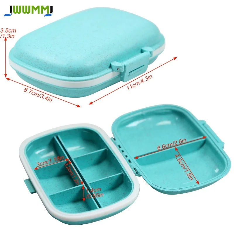 1Pcs  Moisture-Proof Pill case for Purse Daily Pill Box Portable Medicine Vitamin Holder Container,Compartments Travel