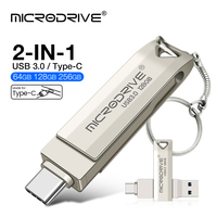 Type-C two in one Mini Metal Waterproof Usb Flash Drive Photo Stick Type-c  64GB 128GB 256GB Cle Usb 3.0 Pen Drive