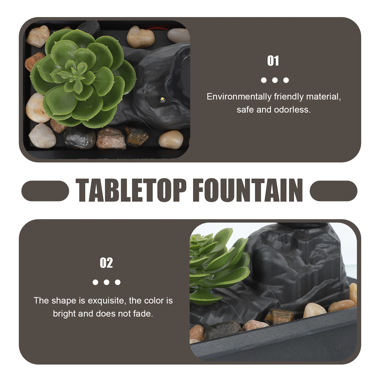 

Plastic Desktop Circulation Water Feature Fountain Model Artificial Waterfall Decoration Household Furnishings Bonsai Decor
