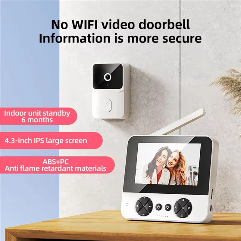 B04B-M15 Video Wireless Electronic Doorbell Outdoor Monitoring Video Tape Infrared Night Vision Home Voice Intercom EU-PLUG
