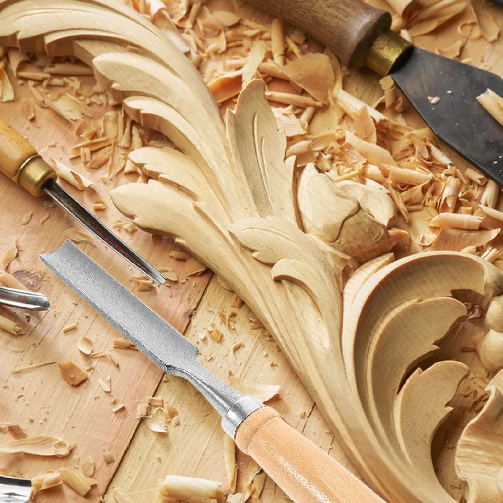 

1Pcs Durable Woodworking Chisel Fine Polished Finish Suitable Beginners Pro Carvers Sculptural Projects Chisel