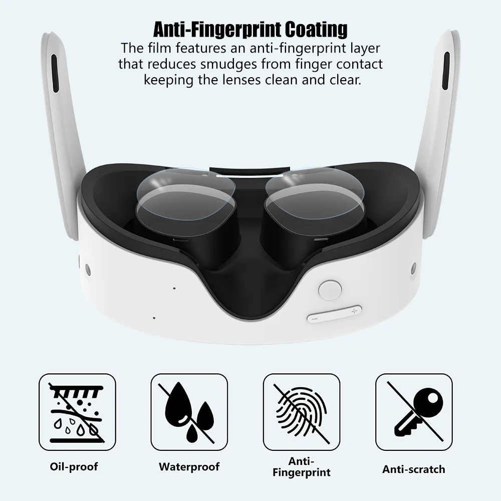 4pcs Lens Screen Protective Film for Meta quest 3S VR Virtual Reality Headset Anti Scratch Lens Protector