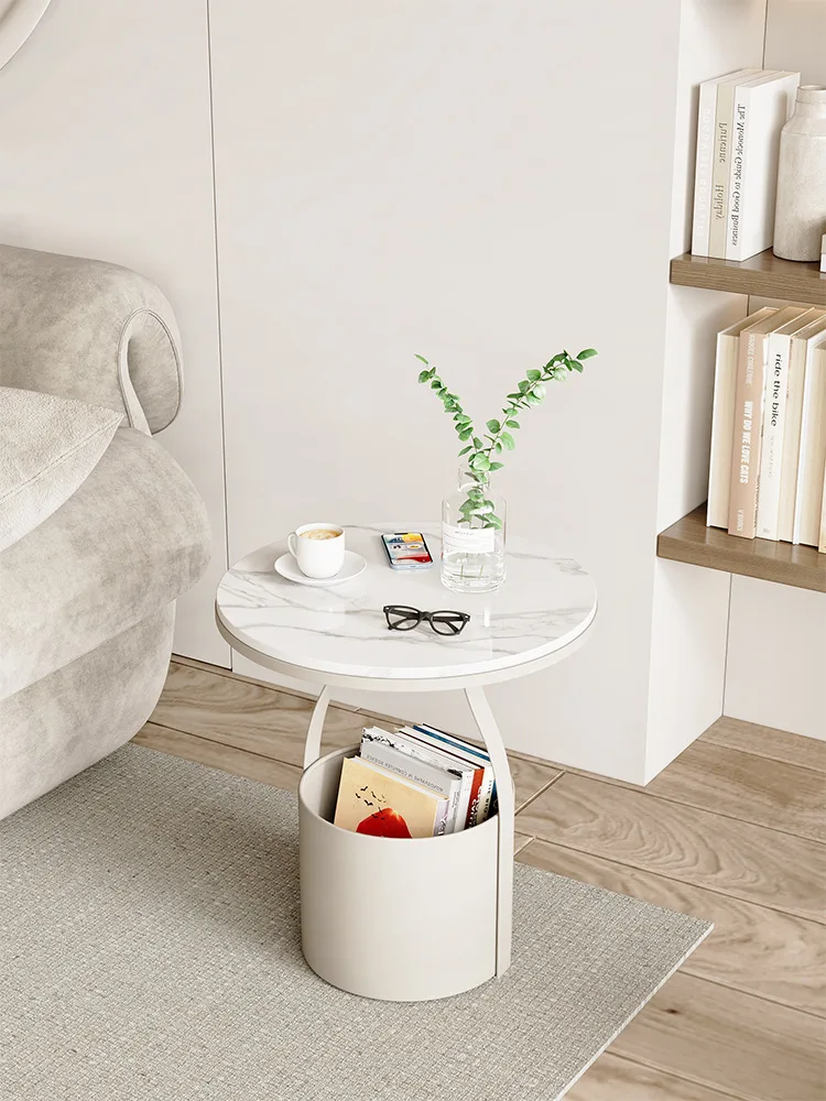 

Cream wind sofa side few Internet celebrities small round table coffee corner small table rock corner few living room