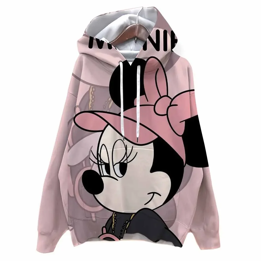 디즈니 미키 마우스 프린트 Y2K 후드티 여성 하라주쿠 카와이 옷 오버사이즈 스웨트셔츠 귀여운 여성 새로운 캐주얼 패션 고딕