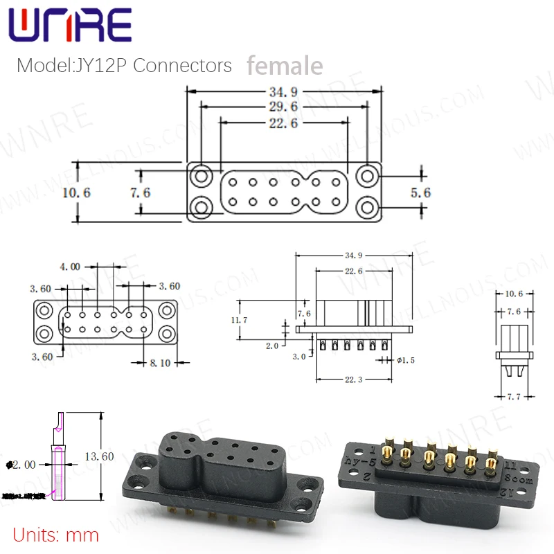 JY12P Aviation Model Plug Male Female Copper Core Signal Pin High Temperature Resistant Power Interface Terminal Connector - Image 3