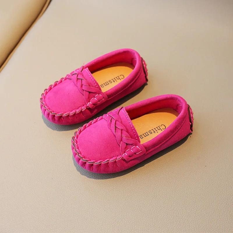 Kids Girls' Loafers Shoes Slip-on Baby Girls Boy Suede Leather Soft Casual Driving Shoe Toddler Children's Comfort Shoes 21-35