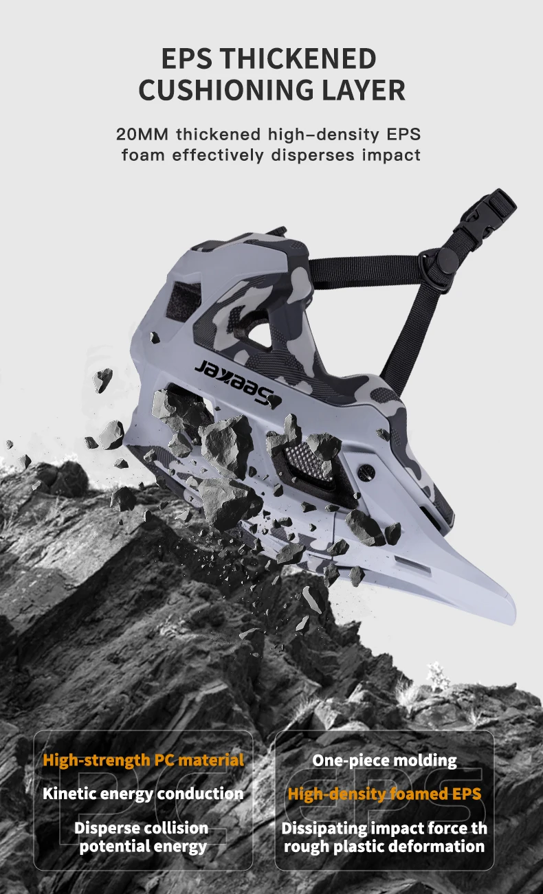 SeekerCamouflage Mountainbike-Helm, Einteiliger Komfortabler Leichter Rennrad-Helm, Stoßfester Offroad-Fahrradhelm – Detail 7