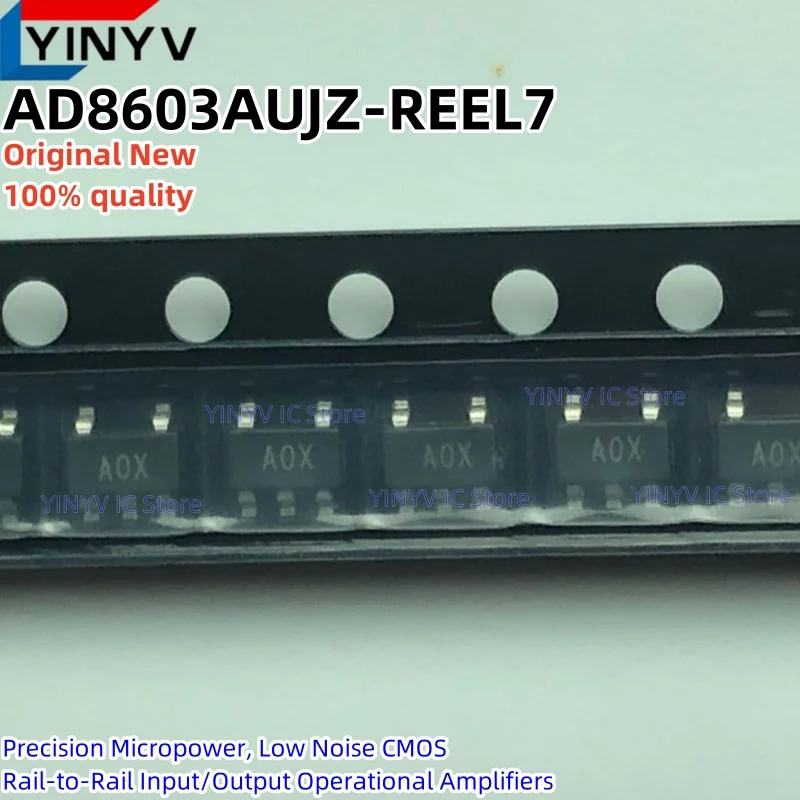 10Pcs AD8603AUJZ-REEL7 AD8603AUJZ AD8603 AD8603AUJ A0X AOX SOT23-5 CMOS Rail-to-Rail Input/Output Operational Amplifiers 100%New