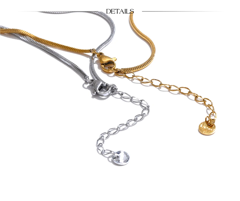 Yhpup 80 + 5 cm Edelstahl verstellbare exquisite Pulloverkette glatte Halskette für Frauen minimalistischer Kragen Mode PVD Schmuck – Detail 10