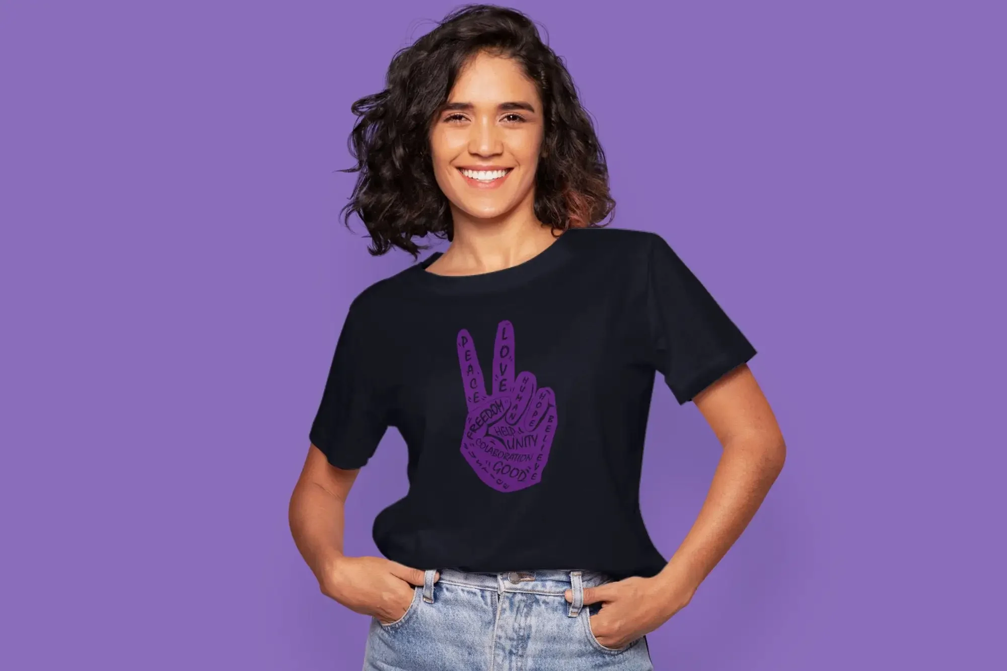 T-shirt Peace Love Hope Unity Faith Joy, t-shirt Namaste Hippie