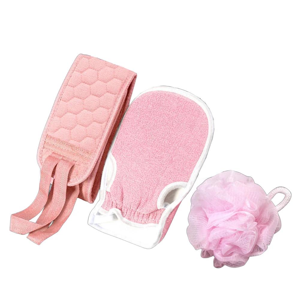 Bath Glove Shower Brush Set Bath Time Shower Routine Gentle Exfoliation Glove Muscle Tension Relief Premium Bath Tools