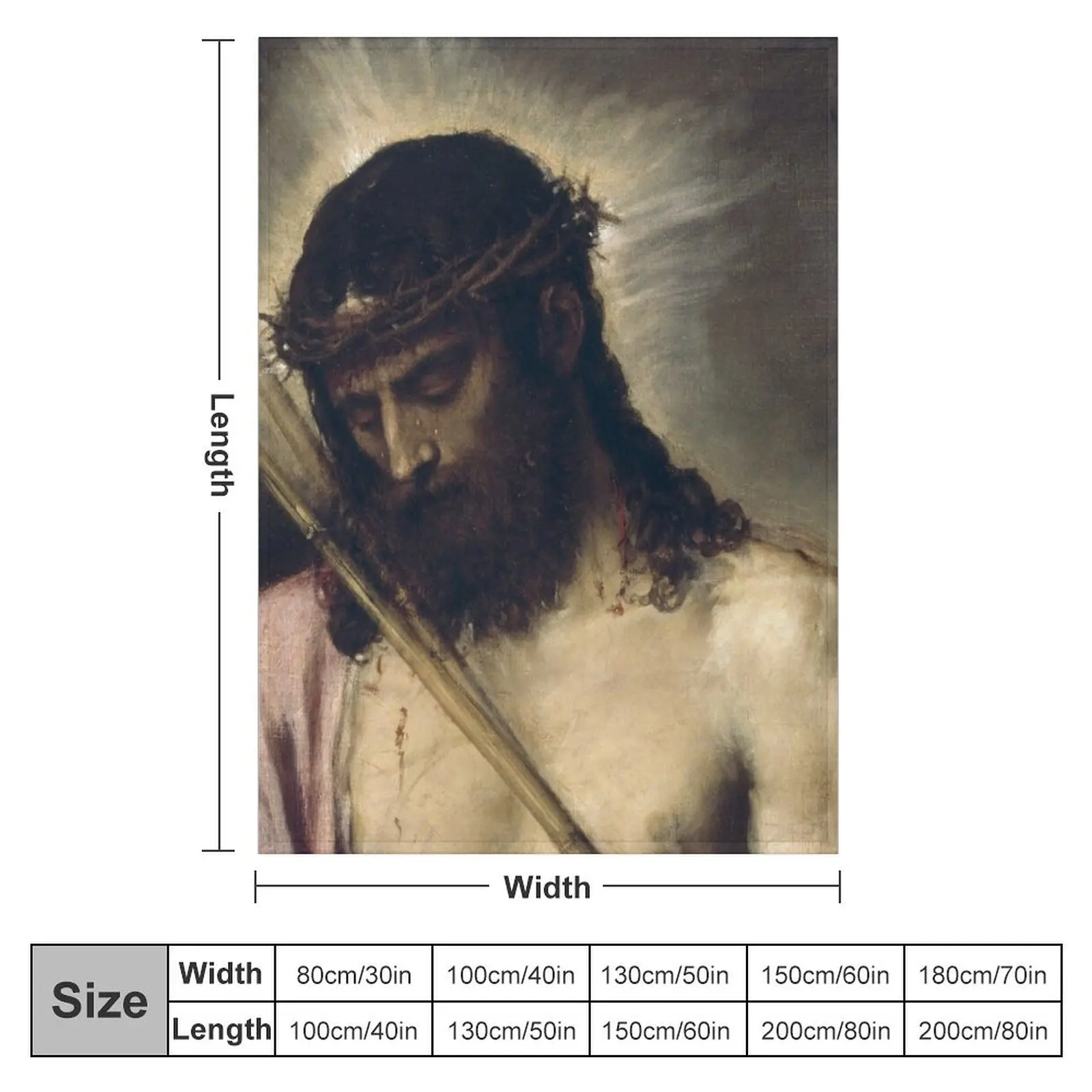 Jesus Christ: Ecce Homo, by Titian Throw Blanket For Sofa Thin Flannels Shaggy blankets ands Blankets