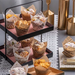 50pcs Cake Paper Cupcake Liner Baking Cup for Wedding Party Caissettes Tulip Muffin Cupcake Wrap Cases Oilproof Cake Wrapper