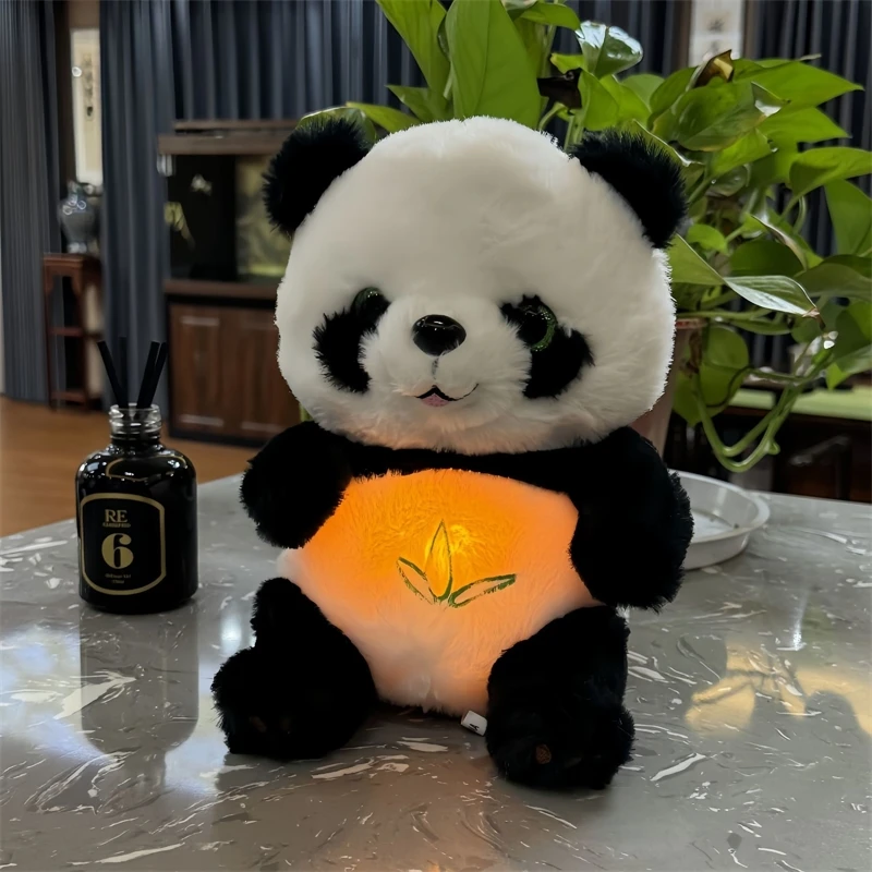 

Breathing And Glowing Pandas Doll Cartoon Cute Plush Doll Bedtime Companion Soft Soothing Toy Peripheral Holiday Birthday Gift