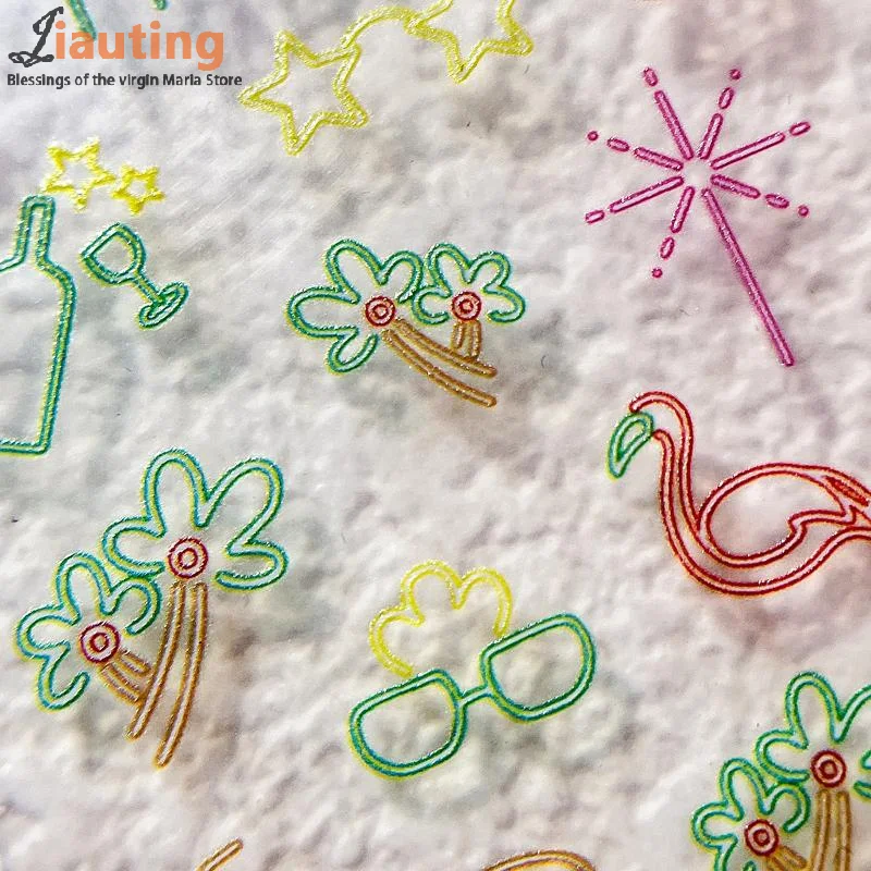 Pegatinas de uñas de estilo de vacaciones, apliques de uñas 3D en relieve, deslizadores adhesivos, accesorios de Arte de uñas de verano, pegatinas, decoraciones para uñas