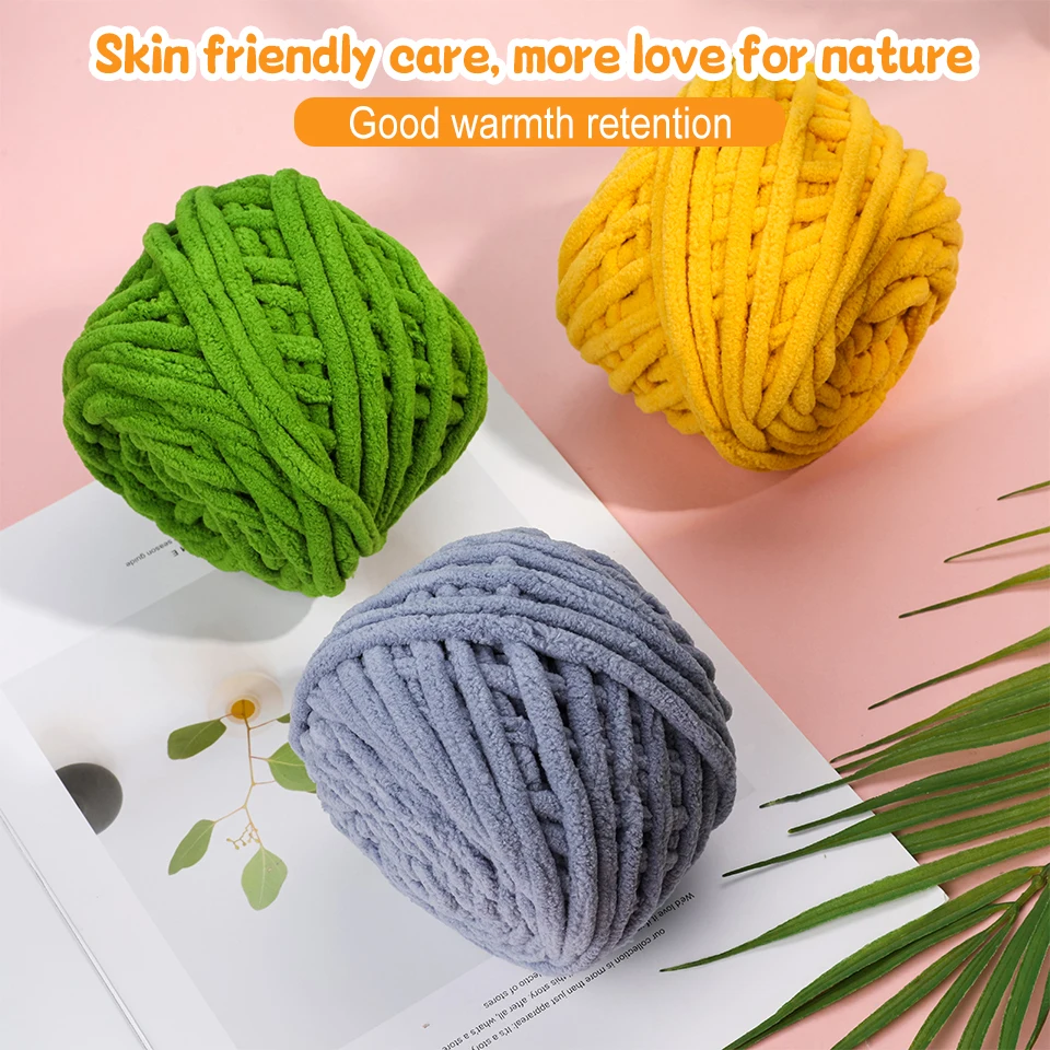 Fenrry100g Şönil Örgü Ipliği Yumuşak Buz Şerit Hattı Pamuk Ipliği Diy Yün Iplik El Yapımı Örgü Battaniye Eşarp Kalın Iplik