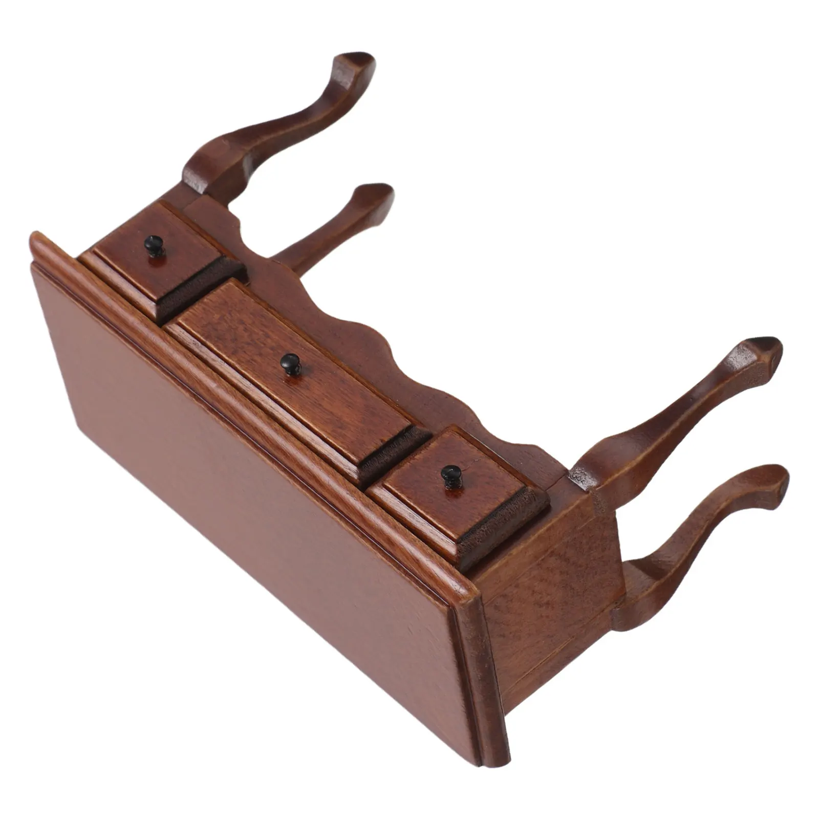 1 قطعة طاولة خشبية مصغرة واقعية لون الكستناء لديي ديكور مجموعة أثاث عتيقة عرض ديكور منزلي صغير #5